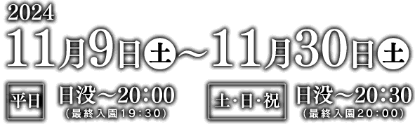 2023年11月9日～11月30日